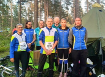 Mahdin 3:s joukkue Jukolassa 2018. Jussin 50:s Jukolan viesti. 1-os Pirkko, 2-os Kari, 3-os Tanja, 4-os Juhani, 5-os Rauno, 6-os Pirjo, 7-os Jenni.