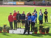 SM P15 Raisio 2014
Kiekonheiton joukkuekilpailun palkintojenjako. Kultaa Maarian Mahti, Lauri Pajuniemi jaJoonas Nurmi
